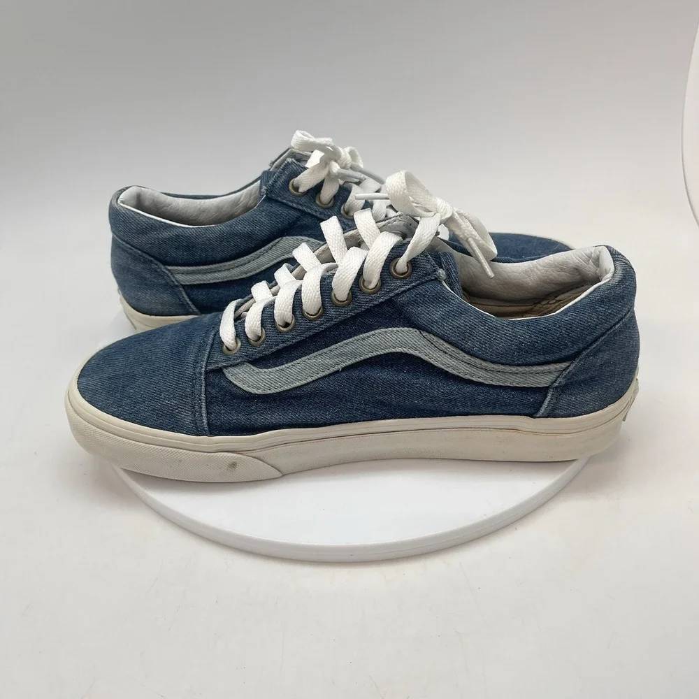 Vans Old Skool Mens‎ 8 Blue Athletic Skate Canvas Suede Shoes Sneakers 721278
